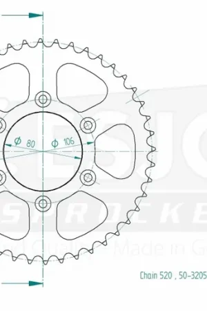Geld-Terug-Garantie ESJOT - REAR STEEL 44T, 520 - Sprockets - Geschikt voor Aprilia Mx 125