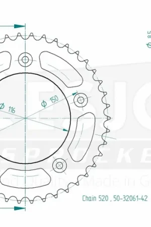 ESJOT - REAR ALU 42T - Sprockets - 520 Beperkt Aanbod