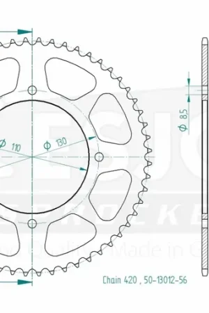 ESJOT - REAR STEEL 56T, 420 - Sprockets - Compatibel met Honda Hoge Kwaliteit