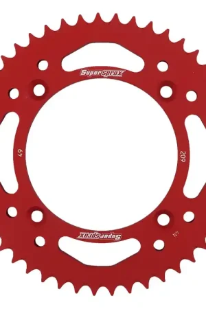 Geld-Terug-Garantie SUPERSPROX - REAR ALU 49T, RED, 420 - Sprockets - Hoogwaardige Aluminium
