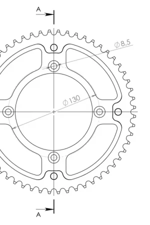 Populair SUPERSPROX - REAR ALU 56T, GOLD, 420 - Sprockets - Aluminium