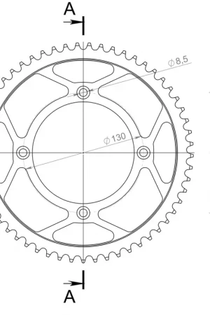 SUPERSPROX - REAR STEEL 57T, BLACK, 420 - Sprockets - Geschikt voor Honda CR en CRF modellen Goedkoop