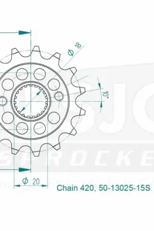 ESJOT - FRONT LIGHT 15T, 420 - Sprockets - Compatibel met Honda CRF 150R Dagaanbieding