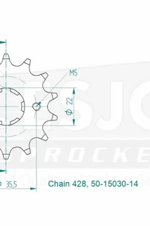 Exclusieve Aanbieding ESJOT - FRONT 14T, 428 - Sprockets - Compatibel met Yamaha