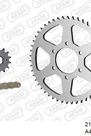 Handgemaakt AFAM - 428R1 122 AR (CLIP) GOLD & SPROCKETS - Chain Kits - STEEL