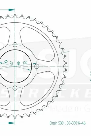 Groothandel ESJOT - REAR STEEL 46T, 530 - Sprockets - Compatibel met Suzuki