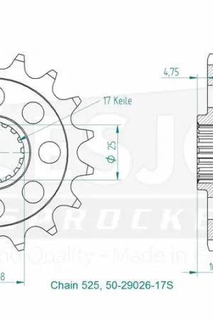 ESJOT - FRONT LIGHT 17T, 525 - Sprockets - Geschikt voor KTM Aanbieding
