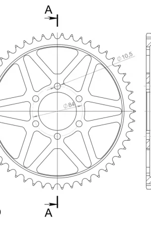 Nieuw SUPERSPROX - REAR STEEL 50T, BLACK, 530 - Sprockets - Geschikt voor Suzuki Gs 550