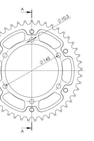 SUPERSPROX - REAR STEALTH 43T, GOLD, 525 - Sprockets - Hoogwaardige kwaliteit Nieuw Model