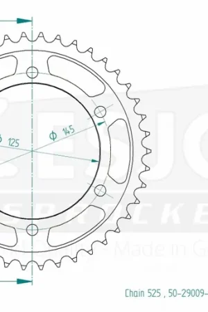 ESJOT - REAR STEEL 42T, 525 - Sprockets - Geschikt voor Yamaha TDM 850 Populair