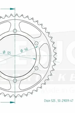 Express Levering ESJOT - REAR STEEL 47T, 525 - Sprockets - Voor Yamaha TDM 850