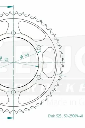 ESJOT - REAR STEEL 48T, 525 - Sprockets - Geschikt voor Yamaha TDM 850 Bestseller