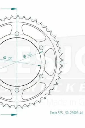 ESJOT - REAR ALU 46T, 525 - Sprockets - 46T Aluminium Exclusieve Aanbieding