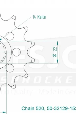 ESJOT - FRONT 15T, LIGHT, 520 - Sprockets - Geschikt voor Mvagusta Origineel