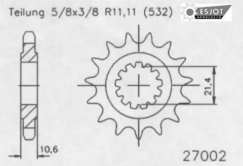 ESJOT - FRONT 17T, 532 - Sprockets - Geschikt voor Yamaha Beste Prijs