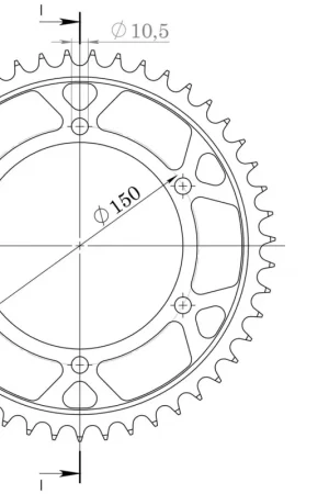 Budget SUPERSPROX - REAR STEEL 47T, BLACK 532 - Sprockets - Kwaliteitsmateriaal