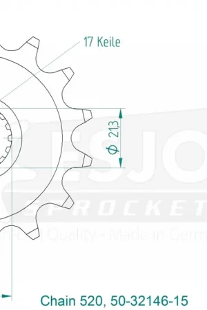 ESJOT - FRONT 15T, 520 - Sprockets - Geschikt voor Suzuki RMX/RMZ Rechtstreeks Van De Fabrikant