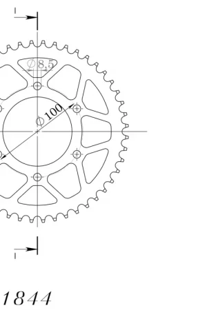 Favoriet SUPERSPROX - REAR STEEL 48T, BLACK, 428 - Sprockets - Compatibel met Yamaha