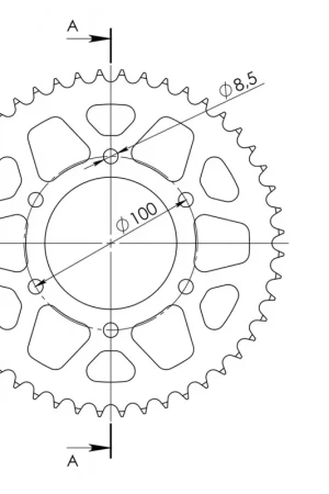 SUPERSPROX - REAR ALU 48T, RED, 428 - Sprockets - 48T, Aluminium, Compatibel met Yamaha Premium