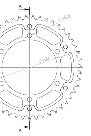 Alleen Vandaag SUPERSPROX - REAR ALU 47T, BLACK, 530 - Sprockets - 47T