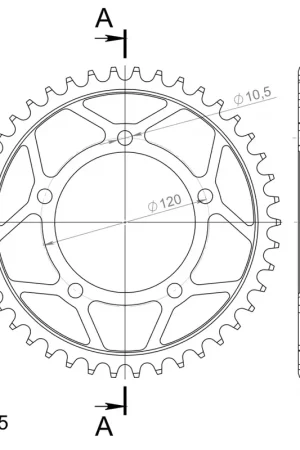 SUPERSPROX - REAR STEEL 42T - Sprockets - BLACK 525 Gereduceerde Prijs