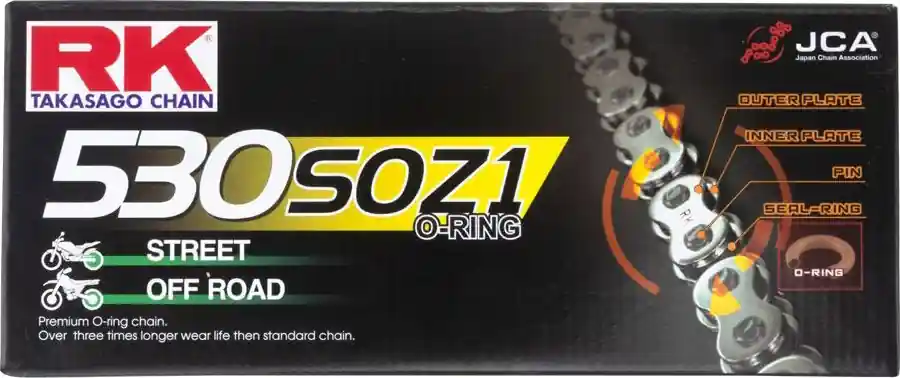 RK - 530XRE, 108 CLF RIVET & SPROCKETS - Chain Kits - Compatibel met Suzuki Tl 1000 s Meest Verkocht