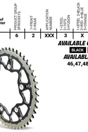 Lage Prijs MOTO MASTER - REAR FUSION 50T - Sprockets - Rood 420