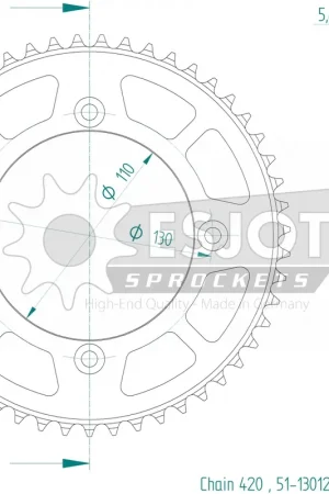 Lage Kosten ESJOT - REAR ALU 51T, 420 - Sprockets - Geschikt voor Honda CR 80 R