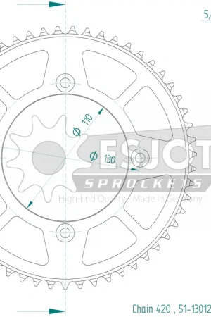 ESJOT - REAR ALU 55T - Sprockets - 420 Exclusief