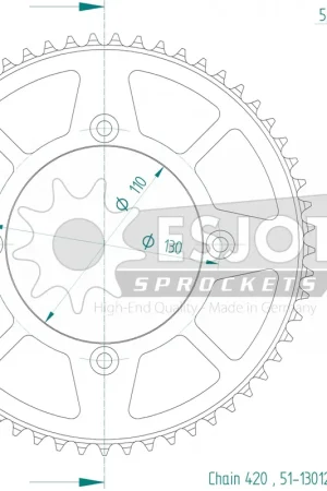 Nieuwe Collectie ESJOT - REAR ALU 57T - Sprockets - 420