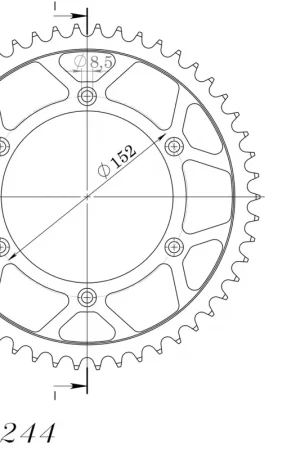 SUPERSPROX - REAR STEEL 48T, BLACK, 520 - Sprockets - Staal Express Levering