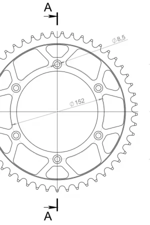 SUPERSPROX - REAR STEEL 49T, BLACK, 520 - Sprockets - Duurzaam en Betrouwbaar Authentiek