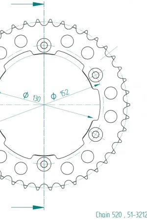 Hoge Kwaliteit ESJOT - REAR ALU 42T, 520 - Sprockets - Lichtgewicht en Duurzaam