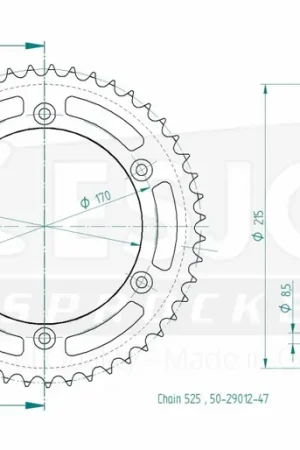 Garantie Inbegrepen ESJOT - REAR STEEL 47T, 525 - Sprockets - Geschikt voor Suzuki DR 800