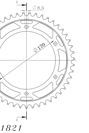 SUPERSPROX - REAR STEEL 47T - Sprockets - BLACK Fabrieksprijs