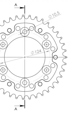 SUPERSPROX - REAR STEALTH 38T - Sprockets - SILVER 520 Nieuw Model