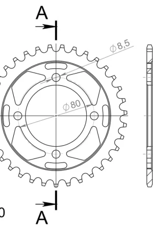 SUPERSPROX - REAR STEEL 36T, BLACK, 420 - Sprockets - Compatibel met meerdere Yamaha modellen Modern