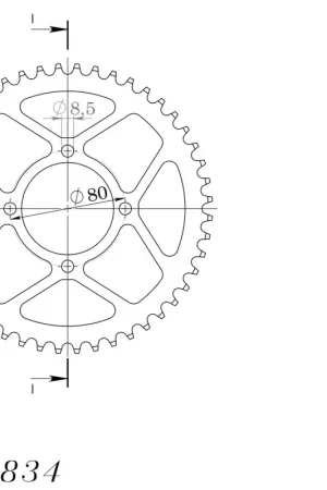 SUPERSPROX - REAR STEEL 48T, BLACK, 420 - Sprockets - Compatibel met Yamaha Plaats Bestelling
