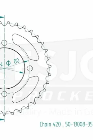 Origineel ESJOT - REAR STEEL 35T, 420 - Sprockets - Geschikt voor Yamaha