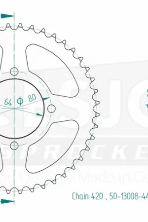 Bulkbestelling ESJOT - REAR STEEL 44T, 420 - Sprockets - Geschikt voor Yamaha