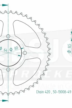 ESJOT - REAR STEEL 49T - Sprockets - 420 Superprijs