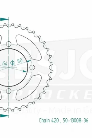 Koop Vandaag ESJOT - REAR STEEL 36T, 420 - Sprockets - Compatibel met Yamaha