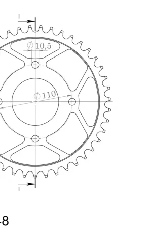SUPERSPROX - REAR STEEL 44T, BLACK - Sprockets - Geschikt voor Honda Cb 250 rs a Modern