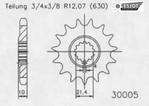 Budget ESJOT - FRONT 15T, 630 - Sprockets - Geschikt voor Kawasaki Z 1000 en Z 900