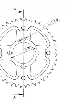 SUPERSPROX - REAR ALU 42T, RED - Sprockets - 42T Gratis Verzending