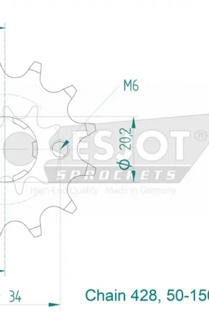 ESJOT - FRONT 13, 428 - Sprockets - Compatibiliteit met Honda Lage Kosten