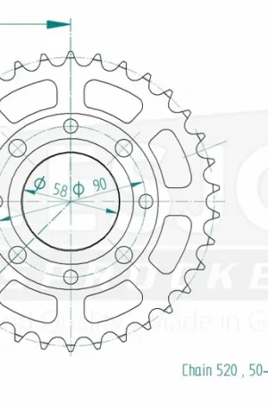ESJOT - REAR STEEL 34T, 520 - Sprockets - Geschikt voor Honda en KTM Voordeelprijs