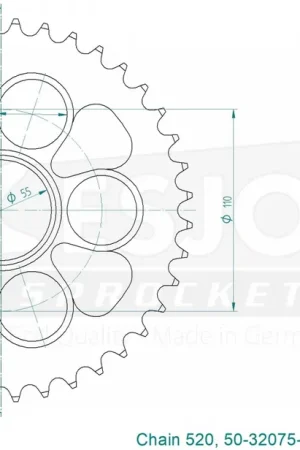 ESJOT - REAR STEEL 40T, 520 - Sprockets - Geschikt voor Ducati Favoriet