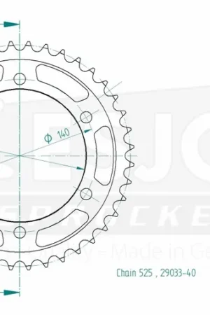 ESJOT - REAR STEEL 40T, 525 - Sprockets - Stalen constructie Weekendaanbieding