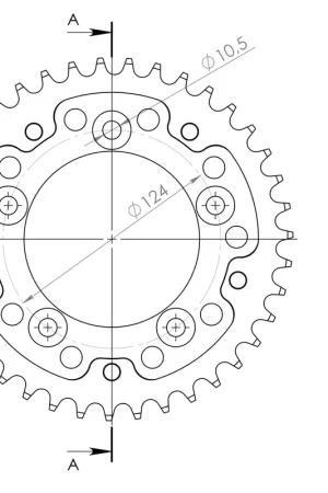 SUPERSPROX - REAR STEALTH 38T, GOLD, 525 - Sprockets - Geschikt voor Ducati 749 s Flitsaanbieding